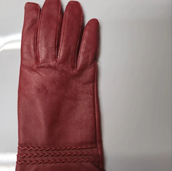 Etienne Red Professional Leather Shell Cashmere Lining Medium Size Vintage - Picture 2 of 10